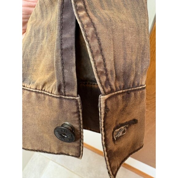 Marithe Francois Girbaud Denim Sz S Jacket MFG Logo Light Chocolate Rockabilly - Picture 10 of 13